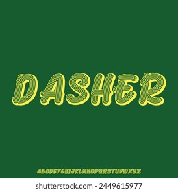 Bold condensed dasher or speed stripe font vector