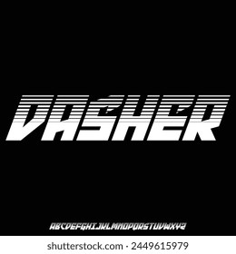 Bold condensed dasher or speed stripe font vector