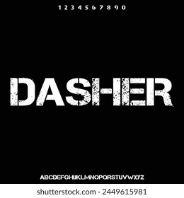 Bold condensed dasher or speed stripe font vector