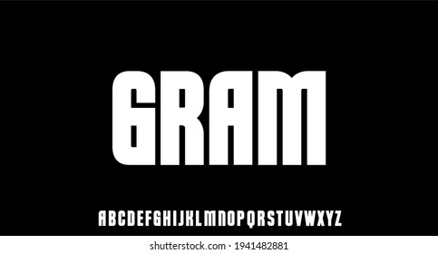 bold condensed font alphabet vector set