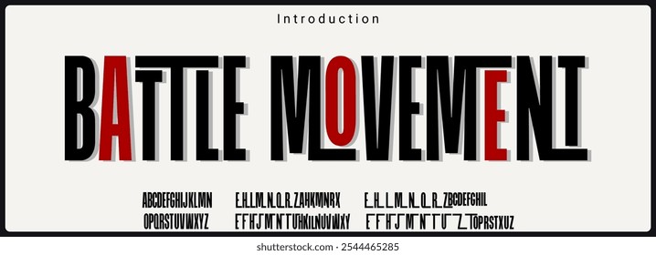 Bold condensed sans serif typeface. Alphabet vector font with ligature. minimalist typography. 