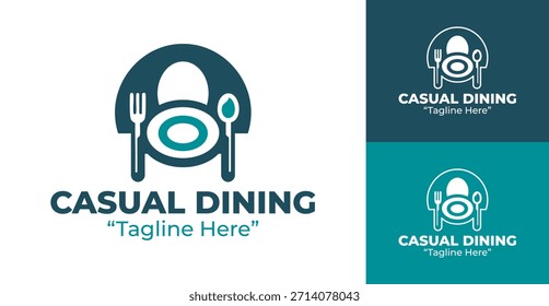 Un atrevido logotipo contemporáneo de comedor informal ideal para restaurantes vibrantes, cocinas de fusión y marcas de alimentos enérgicos.