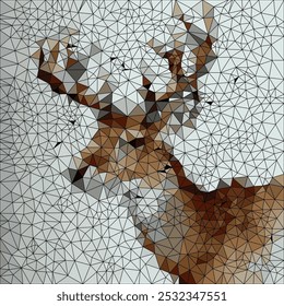 Bold contrasts highlight the intricate design picturing deer