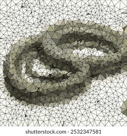 Bold contrasts highlight the intricate design picturing snake