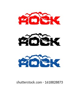 bold with crack style rock lettering logo design vector