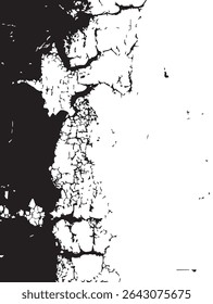 Textura de parede rachada em negrito com fraturas em preto e branco de alto contraste