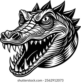 Bold Crocodile Head Vector Illustration Icon