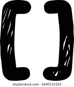 A bold, curved bracket with a hand-drawn style. The single arc line creates an elegant frame element. Cartoon vector illustration.