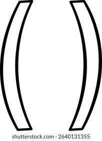 A bold, curved bracket with a hand-drawn style. The single arc line creates an elegant frame element. Cartoon vector illustration.