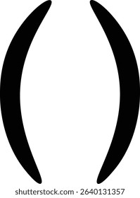 A bold, curved bracket with a hand-drawn style. The single arc line creates an elegant frame element. Cartoon vector illustration.