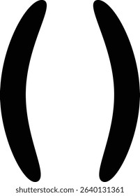 A bold, curved bracket with a hand-drawn style. The single arc line creates an elegant frame element. Cartoon vector illustration.