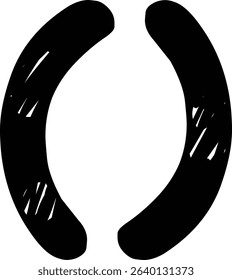 A bold, curved bracket with a hand-drawn style. The single arc line creates an elegant frame element. Cartoon vector illustration.