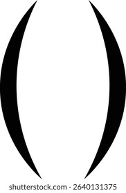 A bold, curved bracket with a hand-drawn style. The single arc line creates an elegant frame element. Cartoon vector illustration.