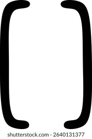 A bold, curved bracket with a hand-drawn style. The single arc line creates an elegant frame element. Cartoon vector illustration.