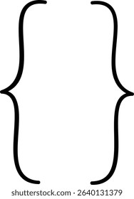 A bold, curved bracket with a hand-drawn style. The single arc line creates an elegant frame element. Cartoon vector illustration.