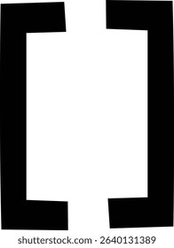 A bold, curved bracket with a hand-drawn style. The single arc line creates an elegant frame element. Cartoon vector illustration.