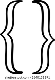 A bold, curved bracket with a hand-drawn style. The single arc line creates an elegant frame element. Cartoon vector illustration.