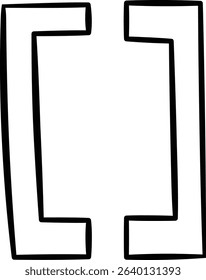 A bold, curved bracket with a hand-drawn style. The single arc line creates an elegant frame element. Cartoon vector illustration.