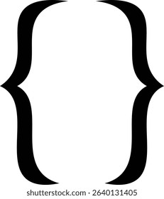 A bold, curved bracket with a hand-drawn style. The single arc line creates an elegant frame element. Cartoon vector illustration.