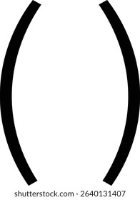 A bold, curved bracket with a hand-drawn style. The single arc line creates an elegant frame element. Cartoon vector illustration.