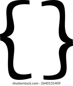 A bold, curved bracket with a hand-drawn style. The single arc line creates an elegant frame element. Cartoon vector illustration.
