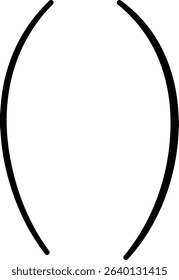 A bold, curved bracket with a hand-drawn style. The single arc line creates an elegant frame element. Cartoon vector illustration.