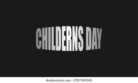 Un diseño tipográfico curvo y atrevido que presenta la frase “Día del Niño” en un estilo monocromo moderno, perfecto para carteles, Anuncios, Mercancía y proyectos gráficos de celebración