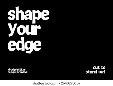 Bold cutout handmade display font, modern geometric letters A-Z