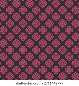 Fondo oscuro con motivos florales geométricos de color rosa. Perfecto para el Fondo de pantalla moderno, ropa de cama, tela, embalaje y decoración con estilo.
