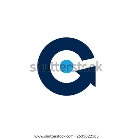 bold dark blue letter 