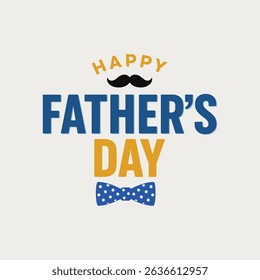 Bold Father’s Day Graphic with Bow Tie and Mustache