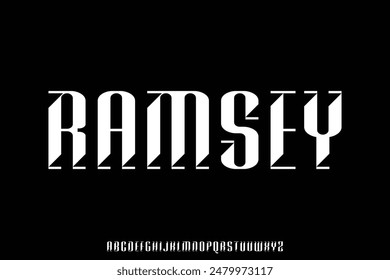 Bold decorative alphabet display font vector illustration