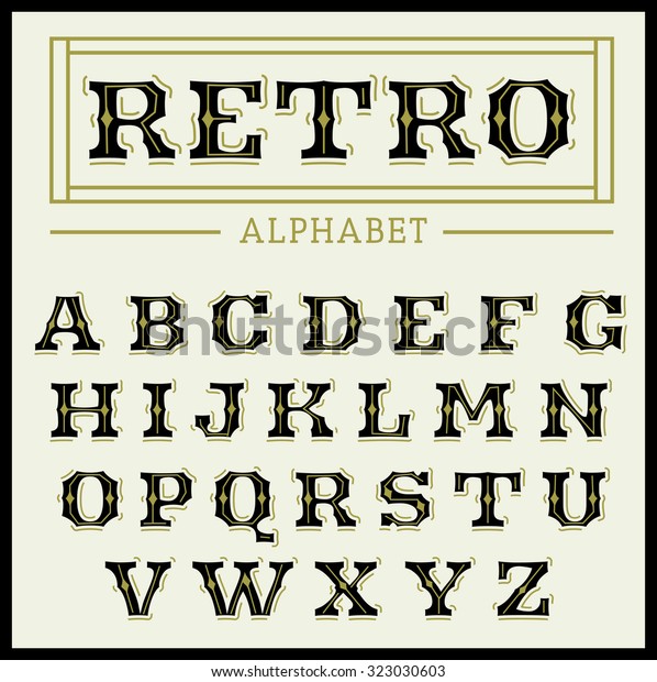 Bold Decorative Vintage Font Stock Vector (Royalty Free) 323030603