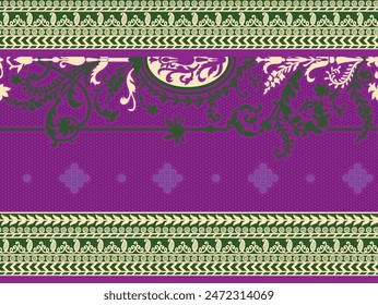 Arte de diseño audaz Diseño textil digital para camisas y Dupatta Colorido Flores y ornamentos Diseños Diseño de camisetas con Colores elegantes