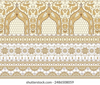 Bold Design Art Digital Textile Design for Shirts and Dupatta Colorful Flowers and Ornaments Designs Shirt Design with Elegant Colors