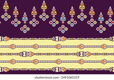 Bold Design Art Digital Textile Design for Shirts and Dupatta Colorful Flowers and Ornaments Designs Shirt Design with Elegant Colors