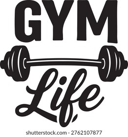 Bold design combining gym and life with a barbell graphic.
