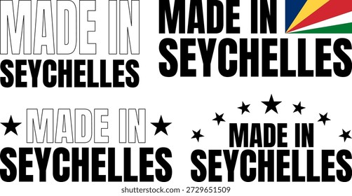 Diseños atrevidos de iconos hechos en Seychelles con varios estilos y colores