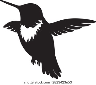 A bold and detailed vector illustration of an Ruby-throated head, showcasing sharp features and fierce expression. This striking black and white design captures the strength and majesty of the Ruby-throated, perfect for logos, branding, sports teams, and wildlife-related projects. Fully scalable and easy to customize for various creative uses.