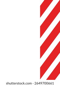 Bold diagonal red and white striped pattern. Dynamic background for warnings, sports, or decorative design. Modern graphic element