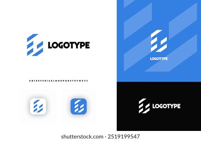 Bold diagonal stripes creating geometric shapes letter G logo for technology, finance, banking, cryptocurrency, corporate branding, architecture, construction, real estate. Vector illustration