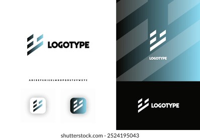 Bold diagonal stripes creating geometric shapes letter V logo for technology, finance, banking, cryptocurrency, corporate branding, architecture, construction, real estate. Vector illustration