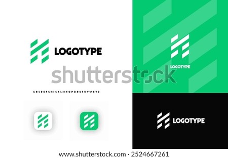 Bold diagonal stripes creating geometric shapes letter N logo for technology, finance, banking, cryptocurrency, corporate branding, architecture, construction, real estate. Vector illustration