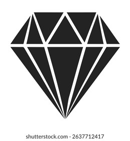 Bold diamond silhouette icon in vector format on a clean white background. 