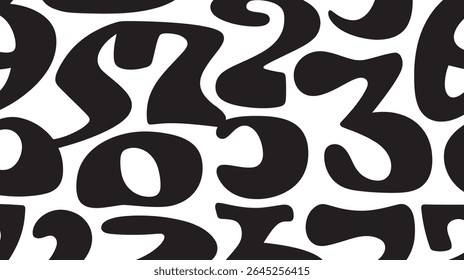 Dígitos em negrito fluem dentro do elemento de design de fundo monocromático abstrato