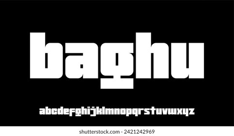 bold display alphabet font vector set