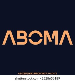 Bold display alphabet font vector set