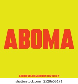 Bold display alphabet font vector set