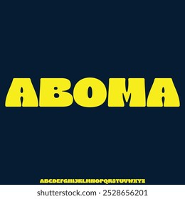 Bold display alphabet font vector set