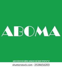 Bold display alphabet font vector set